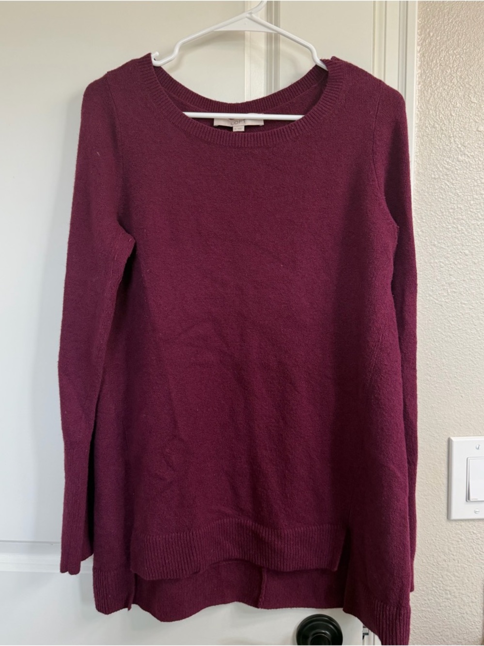 LOFT Crewneck Sweater in Maroon